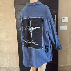 Upcycled Faded Glory (Mustang)  Blue Shacket Size Men's XL